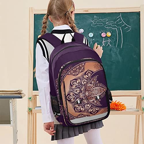 Glraphy Boho Moon e Sun Mandala Astrologia Backpack Backpack Laptop Mackpack Student Travel Daypack com listras reflexivas