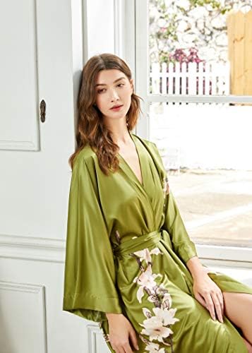 Robe de Babeyond Kimono Conclua Long Floral Setin Sleepwear Roup