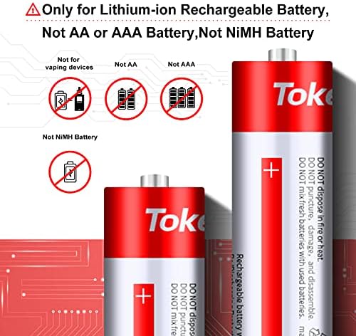 18650 carregador de bateria 4 carregador universal inteligente Bay para 3,7V Baterias de íons de lítio recarregáveis ​​de 3,7V compatíveis 18650 26650 21700 10400 14500 16340 16650 18500 Carregador de bateria