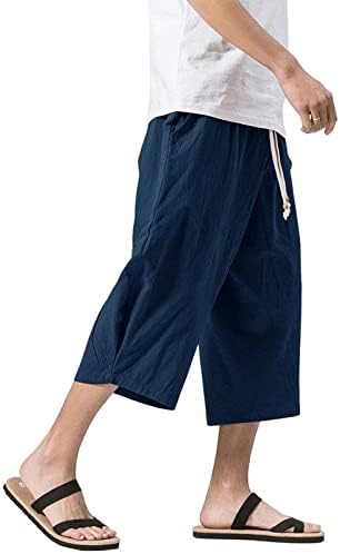 Wenkomg1 masculino harém shorts harém, casual solto de estilo de cordão de cordão de cordão solto e casual calça elástica