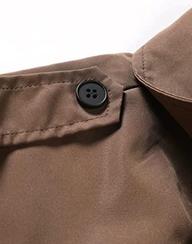 XinBalove Men for Jackets Men 1pc Epaulettes Design Projeto de Trench Belted Belted Celted