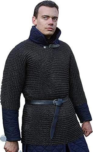 Fantas de camisa de manga cheia de manga cheia da Skylark International Medieval Hauberk para adultos