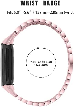 Kabbba Bling Bands Compatível com Fitbit Charge 5, pulseira de jóias com cinta de diamante de diamante de reposição de metal para