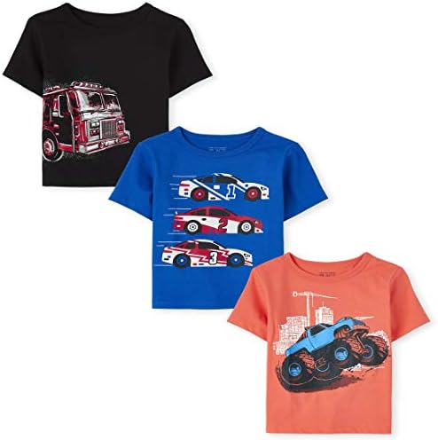 The Children's Place Baby Toddler Boys Manugas curtas T-shirts gráficos, 3 pacote