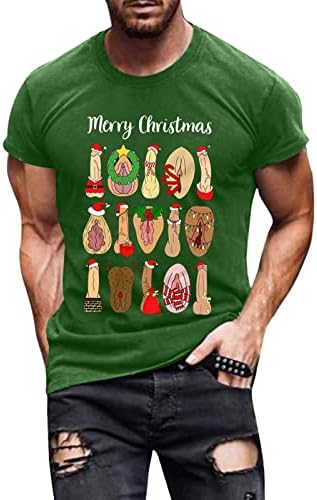 Camisetas de manga curta de Natal de Wocachi para homens, trajes de férias de Natal feios, treino gráfico engraçado