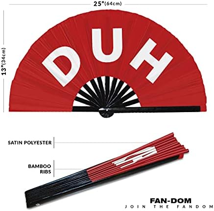 Duh Fan Hand OMG dobrável circuito de bambu rave hand fan duh! Palavras expressões Declaração Presentes Acessórios do Festival