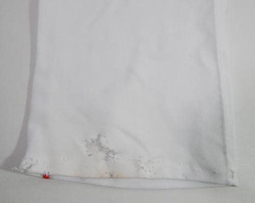 2012 Miami Marlins Sean West #45 Game usou calças brancas 39-46-41 607-Jogo usado calças MLB usadas