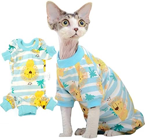 Roupas de gato sem pêlos de brinquedos, camisetas de algodão de verão de pmi-gato de gato de estimação de gato de estimação