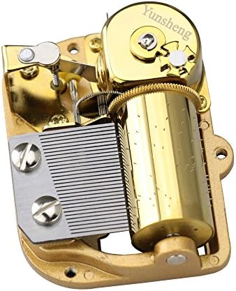 Yunsheng 30 Note Windup Gold Plating Mechanism DIY Music Box Movement, Tune: Amazing Grace