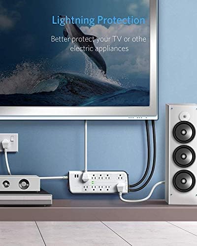 4000 Joules Surge Protector White+Black