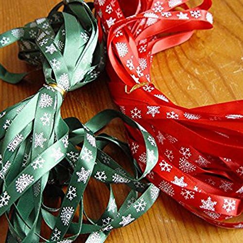 Oulii Christmas Ribbon Snowflake Ribbon para embalagem de presentes Decoração de Natal