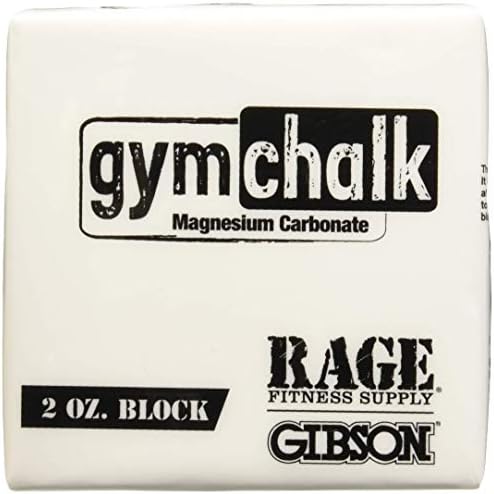Rage Fitness Gibson Athletic Premium Block Gym giz, 1lb, consiste em 2 onças, carbonato de magnésio, ginástica,