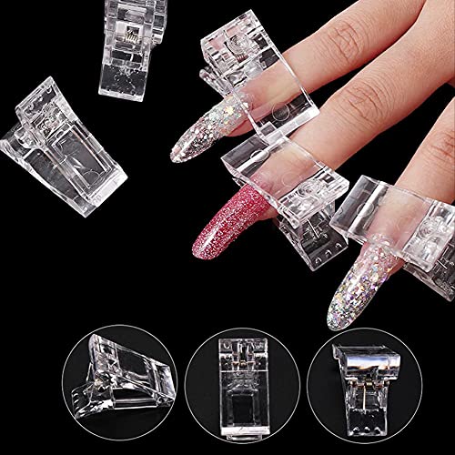 Akoak 5 PCs Dicas de unhas de cristal clipe Profissional de acrílico Fixador de unhas para compilação rápida