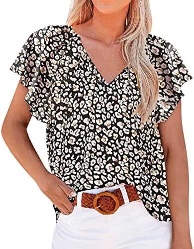 Mulheres grandes tops blusas feminino floral blusa de chiffon bobina babados de manga curta casual linho de linho de linho