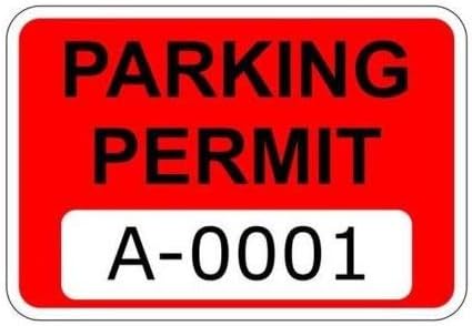 Decalques de adesivos de janela de permissão de estacionamento vermelho