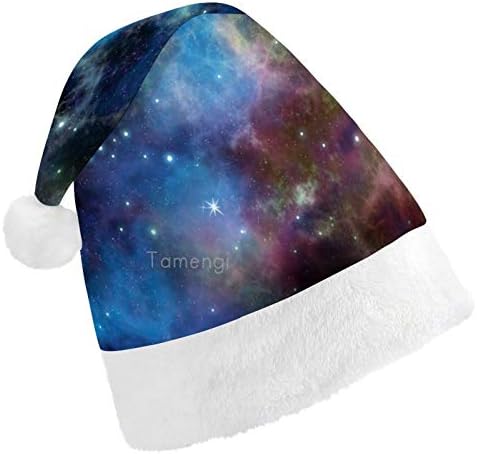 Chapéu de Papai Noel de Natal, fundo de férias de férias de Natal profundo do espaço sideral para adultos, Hats de
