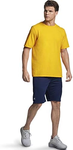 Russell Athletic Men's Dri-Power Cotton Blend S-S-S-S-SHISTS CURTO, MUITO AMBERTURA, proteção de odor, UPF 30+, Tamanhos S-4x