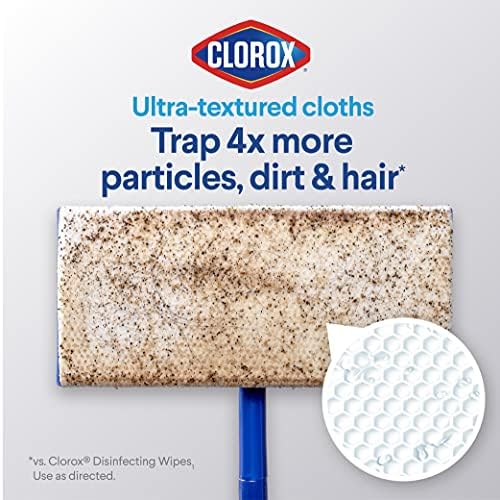 Clorox desinfetando panos de limpeza úmida, cabeças de esfregona descartáveis, esfregão de piso multi-superfície, cheiro limpo da