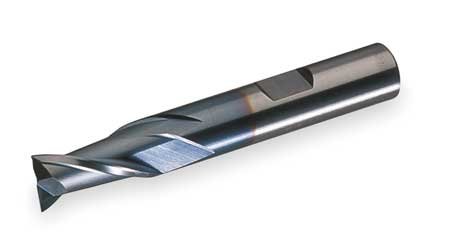 Fin End Mill, HSS, Ticn, 3/8, 2 FL, SGL SQ End, CC