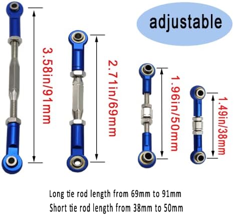 Turnbuckles/camber ajustável em alumínio para traxxas 1/10 barra 2wd 4x4 // rustler 2wd 4x4/hoss 2wd 4x4/carimbo 2wd 4wd RC Car, substitua