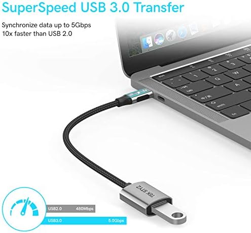 TEK STYZ USB-C USB 3.0 Adaptador compatível com seu LG 17Z95N-G.AAS9U1 OTG Tipo-C/PD Male USB 3.0 Converter feminino.