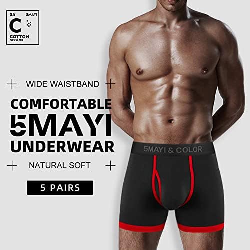 5Mayi Men's Underwear Boxer Briefs Cotton Long Long Boxer Briefs Underwear Men Pack S M L XL XXL