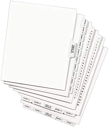 Avery Individual Legal Exhibit Divishers, Avery Style, 15, guia lateral, 8,5 x 11 polegadas, pacote de 25, branco