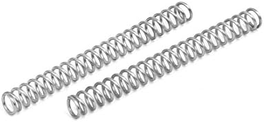 Aexit 0,7mmx5mmx50mm 304 Springs aço inoxidável Compressão Springs Silver Compression Springs Tone 10pcs