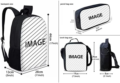 GiftPuzz School Mackpacks para crianças adultas com bolsa de lanchonete, 3 em 1 ombro de backpack de bookbags para adolescentes, laptop bolsa de armazenamento saco de armazenamento