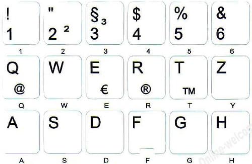 Adesivos de teclado de fundo branco não transparente alemão para laptops de computador para desktop