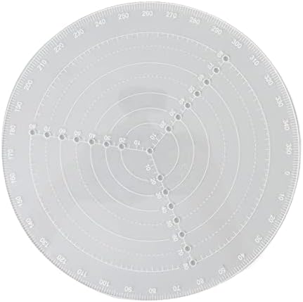 YoSoo Round Center Finder, acrílico semi -transparente bússola de madeira acrílica de desenho acrílico círculos de diâmetro para girar a madeira