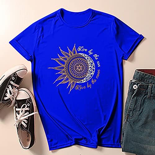 Summer Women Women Sun Moon Gráfico de tshirt Tops