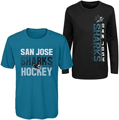 Excesso de jovens de meninos da NHL Outerstuff Combinagem de camiseta longa e curta