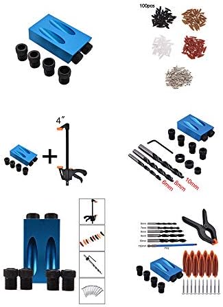 Peças da ferramenta Guia de perfuração do localizador de orifício de madeira definição de broca de gabarito definir kit de gabarito de bolso para ferramentas de carpintaria diy -