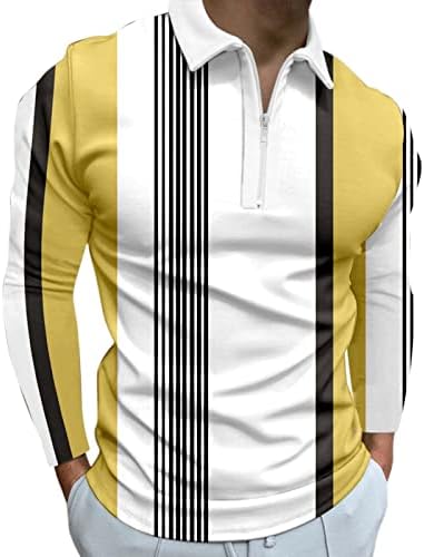 XXBR Men's Golf Polo Camisetas, Trabalho de moda Sports Sports Sports Plaid Camisa casual de colarinho de colarinho