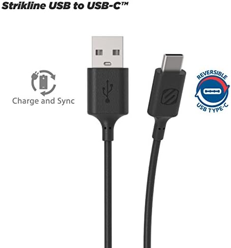 SCOSCHE CA26 STRIKELINE USB TIPO C TIPO C CABO DE CARGA E SINCO 6-FT. Preto