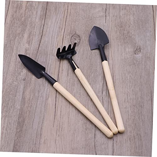 YARNOW 3PCS Set Kit Gifts Gardening Gardening Plantas de plantas ao ar livre para mulheres plantando pá de pá de jardim mini luvas de brinquedo suculentas abrigam pequenas ferramentas de ancinho de madeira com mão com mão com mão com mão com mão com mão