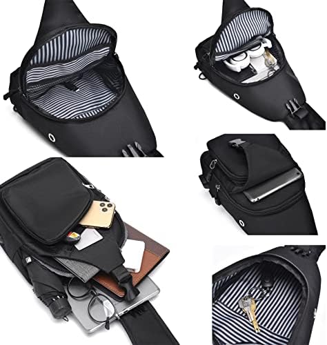 Bolsa de esteira mochila bolsa de crossbody para homens homens de ombro de peito viagens de caminhada