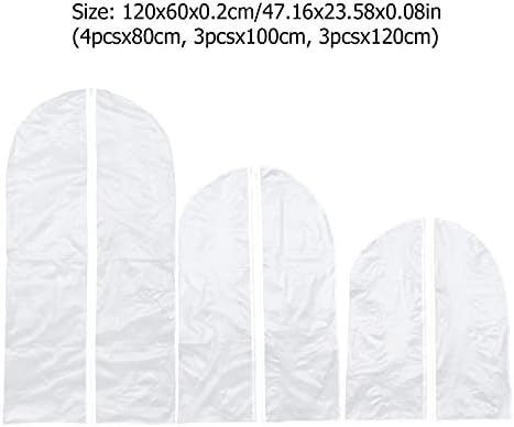 Sacos de armazenamento de malha do doool 10pcs sacos de vestuário de plástico sacos de capa transparentes para limpeza a seco para