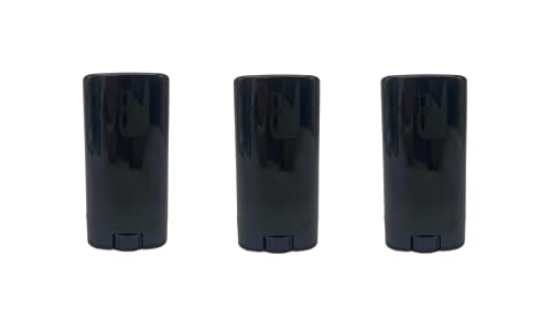 Recipiente de desodorante oval preto - vazio - .50 onça - Turvendo tubo de plástico recarregável para desodorizantes DIY