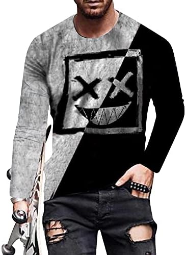 Xiloccer Henley de manga longa Henley Camisetas e tops camiseta camiseta para homens Crewneck Sweatshirt Mel