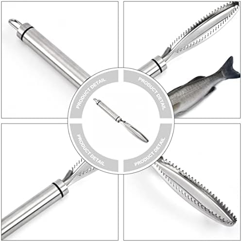 Hemoton 4pcs Tool portátil pincel de chef fácil peeler skinner peixe kit de raspagem prática cozinheiros de aço doméstico