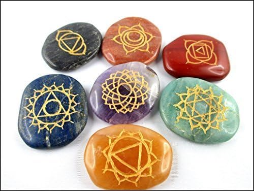 Jet Lucky Flat caiu 7 Reiki Palm Stone Chakra Jet International Healing Crystals Gravado Holístico esculpido