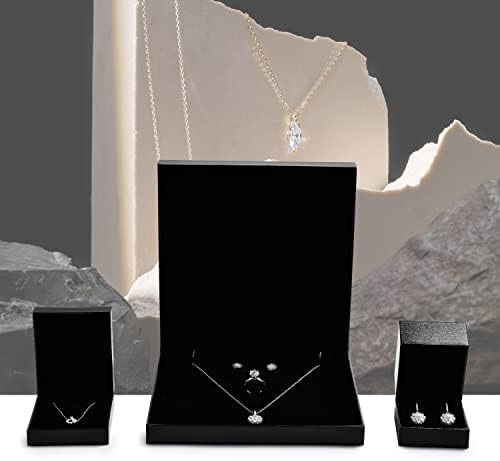 Oirlv Brincos pretos Caixa de casamento/propõe jóias Presente Brincho Studs Caixa de veludo inserção