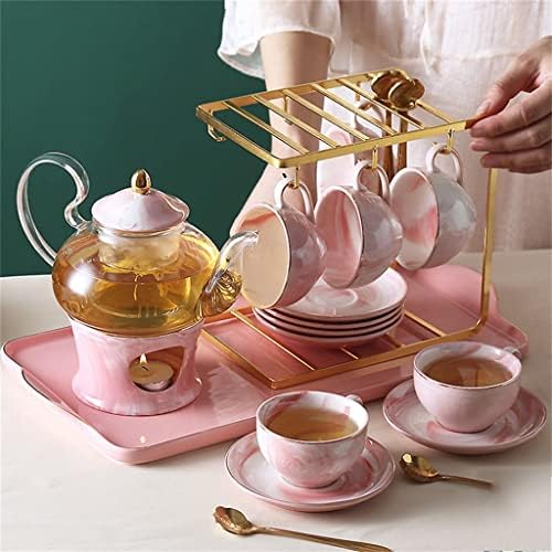 Walnut nórdico estilo cozido chá chá xícara de chá de flores Conjunto de chá da tarde de chá de chá de chá de chá da tarde