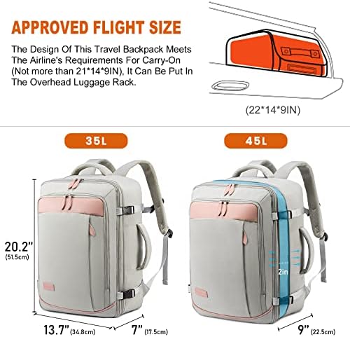 Backpack de Backpack, mochila de viagem de 45l para homens Airlines Meninas Airlines Aparelhas, mochilas de mal