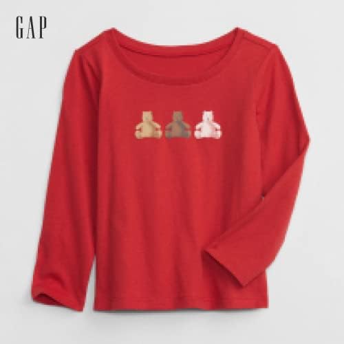 T-shirt de manga longa de meninas de garotas de gap