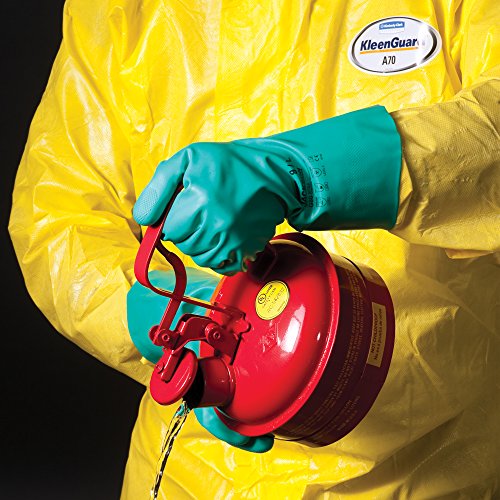Kleenguard A70 Proteção de pulverização química Terno Coverlls, capuz, zíper dianteiro, pulsos e tornozelos elásticos, 5xl, amarelo, 12 roupas/caixa