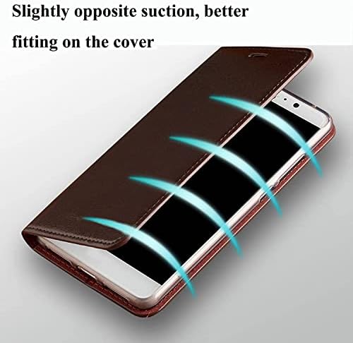 Caso de couro Flip Saawee para iPhone 14, Caixa de carteira de couro genuíno com couro com ranhuras de cartas de fechamento magnético