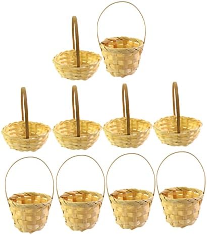 ABAODAM 10PCS Mini Rattan Basce